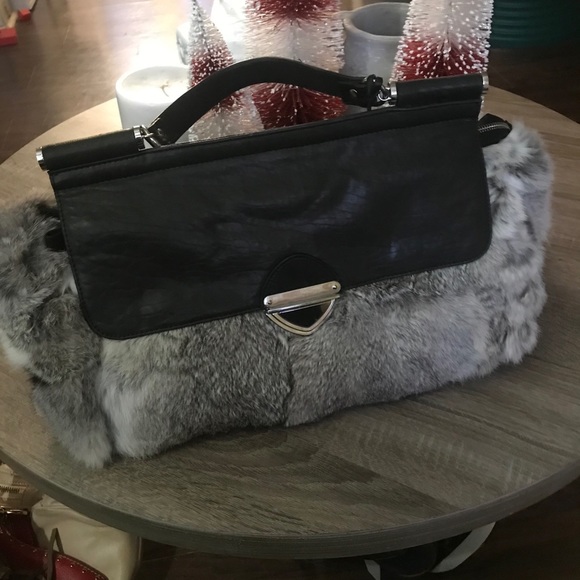 REAL Rabbit Fur purse - Picture 2 of 2